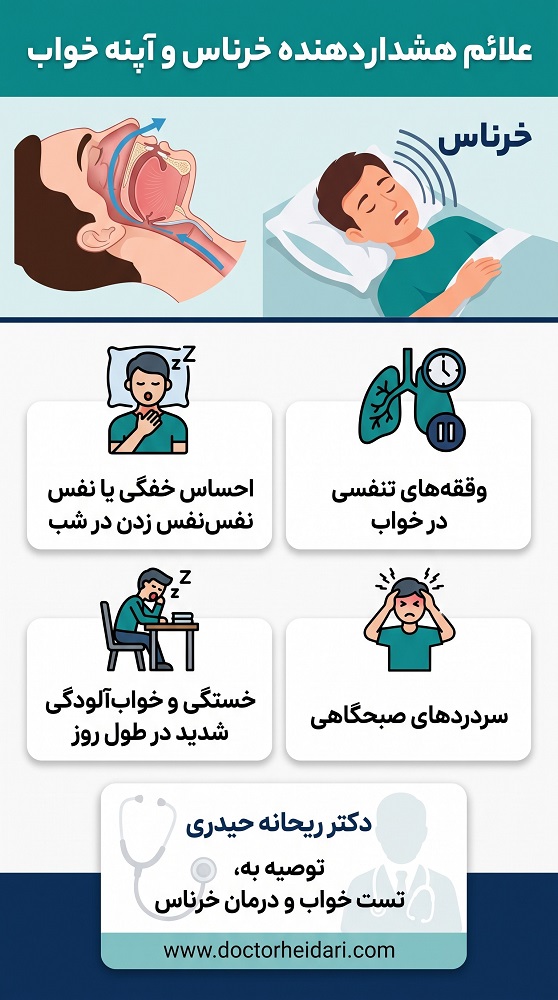 علائم هشدار دهنده خرناس و آپنه خواب